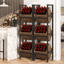 Axyaa 3-Tier Wooden Wine Storage Stand: Wobble-Free Freestanding Rack & Display Shelf