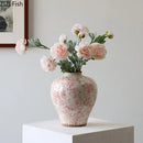 Axyaa Cracked Texture Vase Plant Pot Flower Arrangement Room Decor
