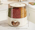 Axyaa Rotating Rice & Grain Storage with Measuring Cylinder and Sealed Lid