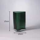Axyaa Relief Stripe Glass Vase: Modern Minimalism Decor for Flowers, Desk, and Crafts
