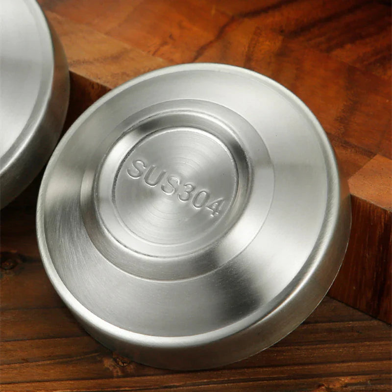 Axyaa Stainless Steel Double Layer Sauce Dip Bowls Snack Plate for BBQ Seasoning