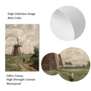 Axyaa Mountain House Windmill Canvas Print for Rustic Home Decor