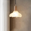 Axyaa Nordic Wood Glass LED Pendant Light for Dining Bedroom Balcony