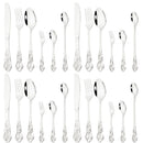 Axyaa Gold Stainless Steel Dinnerware Set - 24Pcs Flatware Cutlery Kit