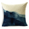 Axyaa Blue Texture Print Linen Cushion Case for Living Room Sofa - 40cm/45cm/50cm
