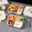 Axyaa Divided Bento Lunch Box | Portable & Leak-proof | Microwave Safe