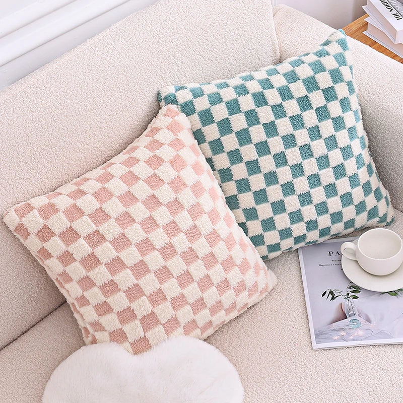 Axyaa Checkerboard Smooth Cozy Pillowcase - Double-Sided Soft Checkered Pattern