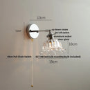 Axyaa Iron Rotate LED Wall Light, Nordic Modern Glass Bedside Lamp