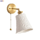 Axyaa Elk Ceramic Lampshade LED Wall Sconce, Nordic Modern Lighting for Bedroom, Bathroom