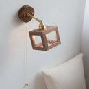 Axyaa Clear Glass LED Wall Light Fixture Pull Chain Switch Modern Sconce Lamp