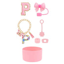 Axyaa 7pcs Cup Set for Stanley Tumbler: Straw, Cover, Cap, Boot, Stopper, Keychain, Sticker