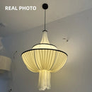 Axyaa French Creamy E27 Chandelier Nordic Art Decor Lampara