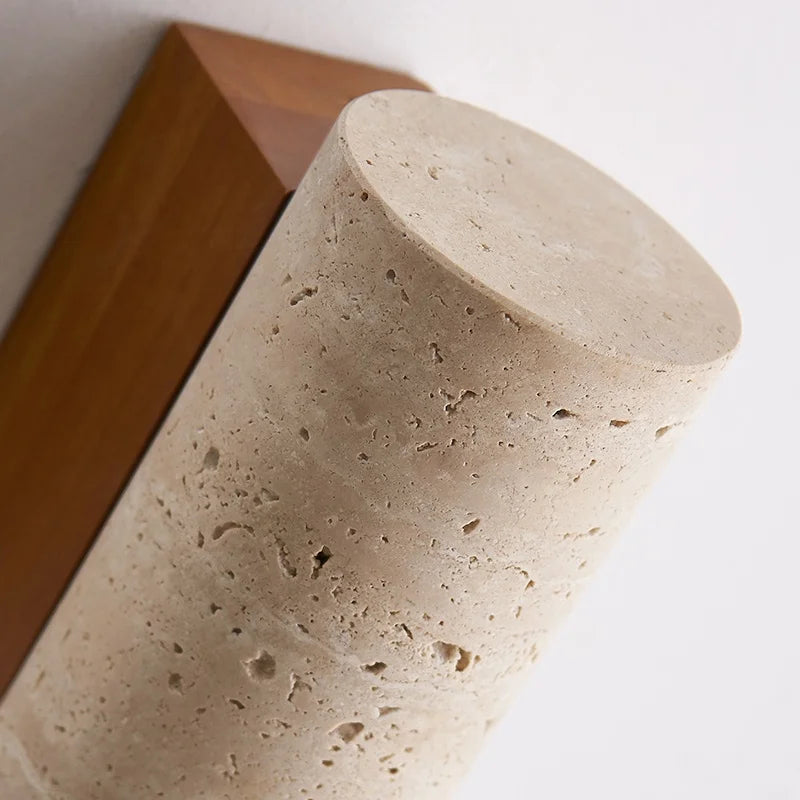 Axyaa Yellow Travertine LED Wall Lights - Modern Bedside Lamp for Home Decor