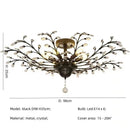 Axyaa Retro Black E14 Chandelier Crystals LED Pendant Lights - American Art Decor Hanging Lamp