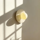 Axyaa Yellow Stone LED Wall Lamp: Modern Wabi Sabi Bedroom Living Room Lighting