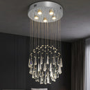 Axyaa Crystal LED Pendant Chandelier for Modern Stairs – Luxe Ceiling Lighting