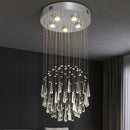 Axyaa Crystal LED Pendant Chandelier for Modern Loft Stairs Lighting