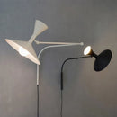 Axyaa Marseille White Black Metal Trumpet Wall Lamp