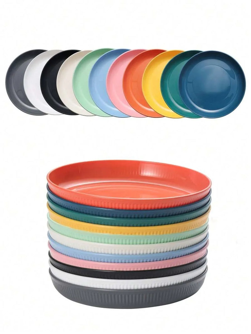 Axyaa Plastic Dinner & Dessert Plates, Reusable, Microwave & Dishwasher Safe