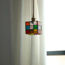 Axyaa Glass Square LED Pendant Lights - Nordic Decor Small Hanging Lamp