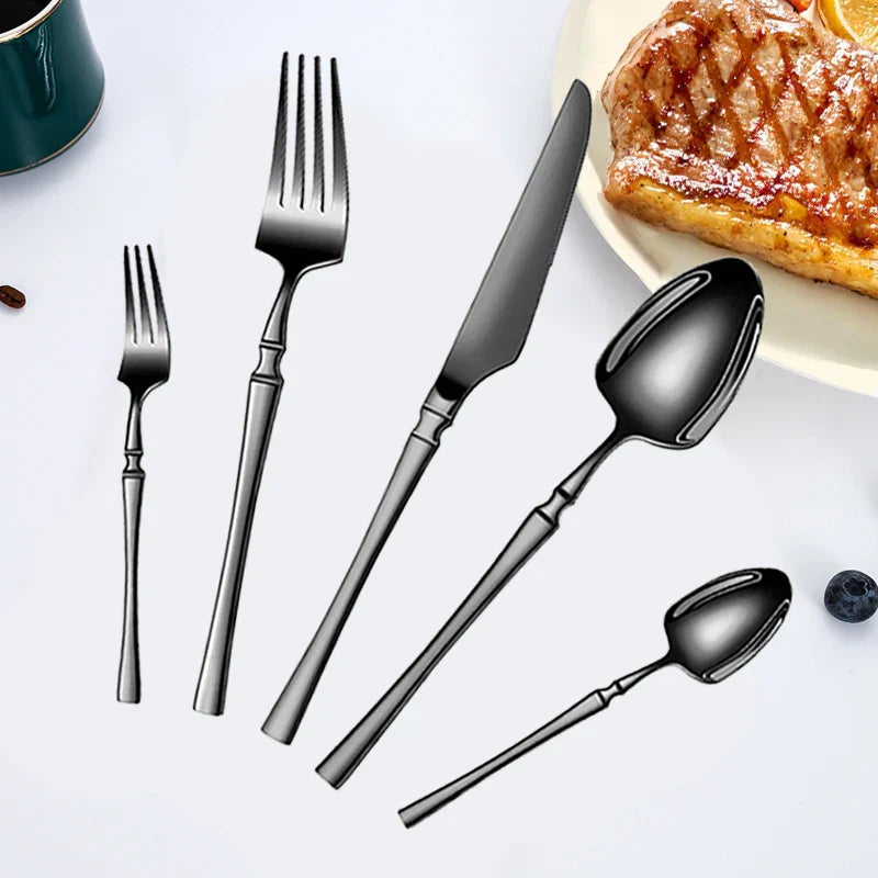 Axyaa Stainless Steel Small Waist Tableware Set - Knife Fork Spoon for Home & Restaurant
