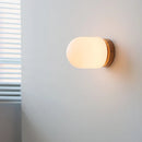 Nordic Glass LED Wall Sconce by Axyaa w/Switch - White Bedside Lamp