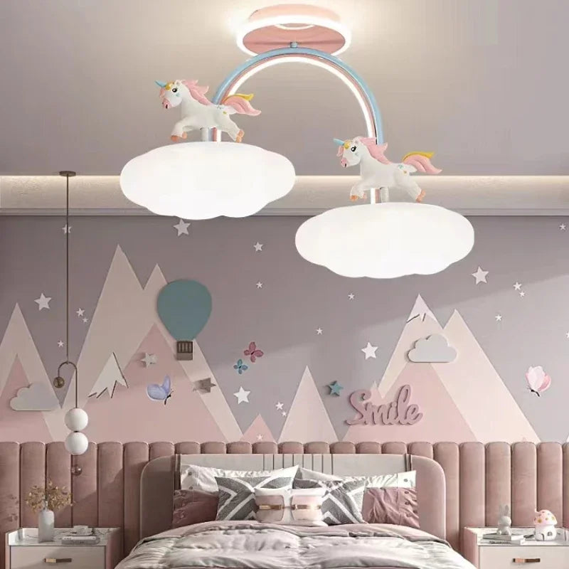 Axyaa Unicorn Cloud Light for Kids Room, Full Spectrum Eye Protection, Princess Theme