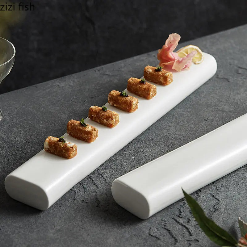 Axya Ceramic Sushi Plate Dinner Dessert Tray Serving Cake Snack Refreshment Tray