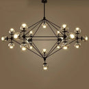 Axyaa Glass Chandelier: Industrial Retro Loft Living Room Lighting Fixtures