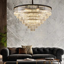 Axyaa Crystal Chandelier Stair Pendant Lamp Living Room Interior Lighting
