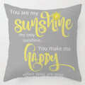 Axyaa You are My Sunshine Yellow Gray Chevron Words Decorative Pillow Covers