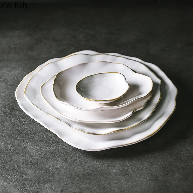 Axya Ceramic Dinner Plate Set for Serving Pasta, Salad, Steak, Sushi, and Desserts