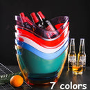 Axya Acrylic White Ice Bucket with Handle for Champagne, Wine, Beer Party