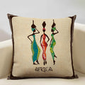 Axyaa African Dance Oil Painting Cushion Cover 45x45cm for Home Living Room Decor
