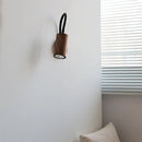 Axyaa Walnut Wood LED Wall Light Up Down Rotate Modern Decor Wooden Bedside Lamp