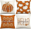 Axyaa Buffalo Check Print Linen Pillow Cover 45x45 for Fall Thanksgiving Decor