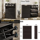 Axyaa 3-Door Shoe Storage Cabinet: Entryway Organizer, Freestanding Slim Design