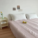 Axyaa Quilted Cotton Sand Washed Bed Cover - Cream Padded Sheets