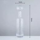 Axyaa Grey Glass Vase with Hammer Lid for Floral Arrangements