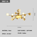 Axyaa Gold Crystal Pendant Light - Modern Dimmable Bedroom Hanging Lamp