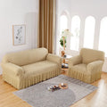 Axyaa Seersucker Universal Sofa Cover Slipcover Elastic Thickening - Fits Most Sofas