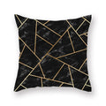 Axyaa Luxury Gold Black Geometric Marble Stripe Pillowcase