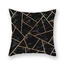 Axyaa Luxury Gold Black Geometric Marble Stripe Pillowcase