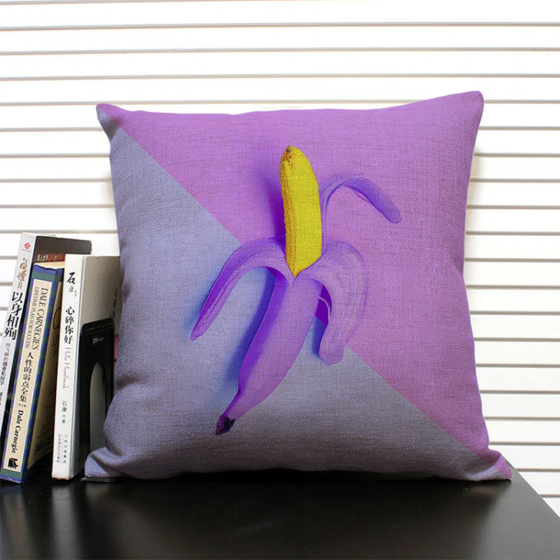 Axyaa Cactus Pineapple Pattern Cushion Cover 45x45 Linen Pillowcase