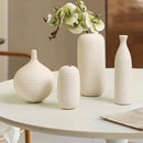 Axyaa White Ceramic Vase for Living Room Decor or Dining Table Centerpiece