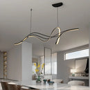 Axyaa Curved LED Dining Chandelier - Modern Kitchen Bar Pendant Lights