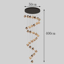 Axyaa Crystal Stair Chandelier LED Ceiling Lamp for Living Room