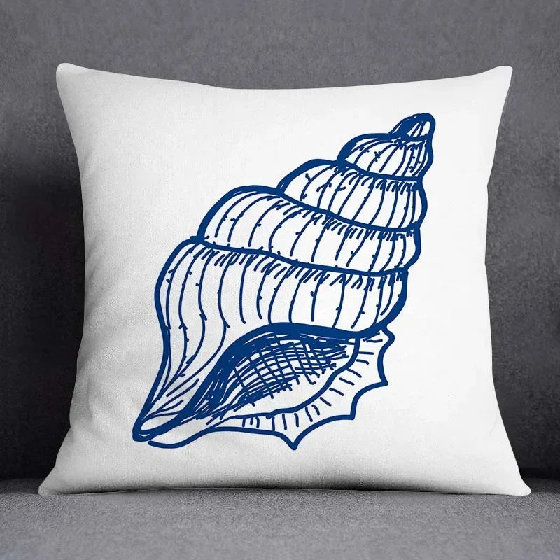 Axyaa Blue Mermaid Sailor Marines Polyester Pillowcase Home Office Decor