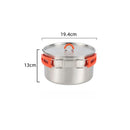 Axyaa Stainless Steel Cookware: Foldable Handle Frying Pan/Soup Pot for Camping & Picnics