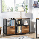 Axyaa Wood File Cabinet with 2 Drawers, Mobile Lateral Filing, Printer Stand